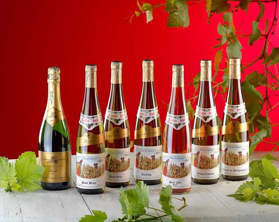Lot de bouteilles de vins d'Alsace